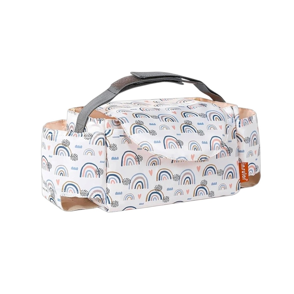 Insular Stroller Organization Bag Hanging Storage Transport Handles Rainbows NEW